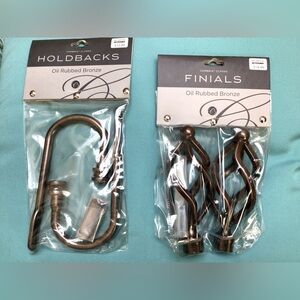 Cambria classic finials and holdbacks. NWT.